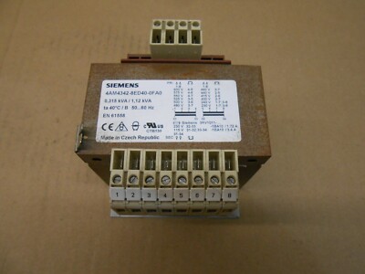 1 NEW SIEMENS 4AM4342-8ED40-0FA0 TRANSFORMER 1PH 315VA 600-230V PRI 2X115 SEC