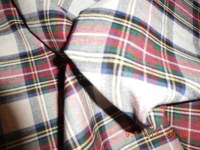 SCALAMANDE VINTAGE SCOTTISH PLAID CHECKER JACQUARD  1 YARDS