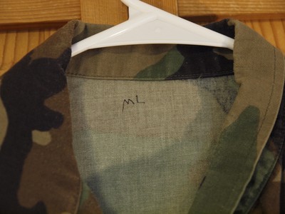 US Army M81 Woodland Camo BDU Uniform Field Jacket, Size Medium Long