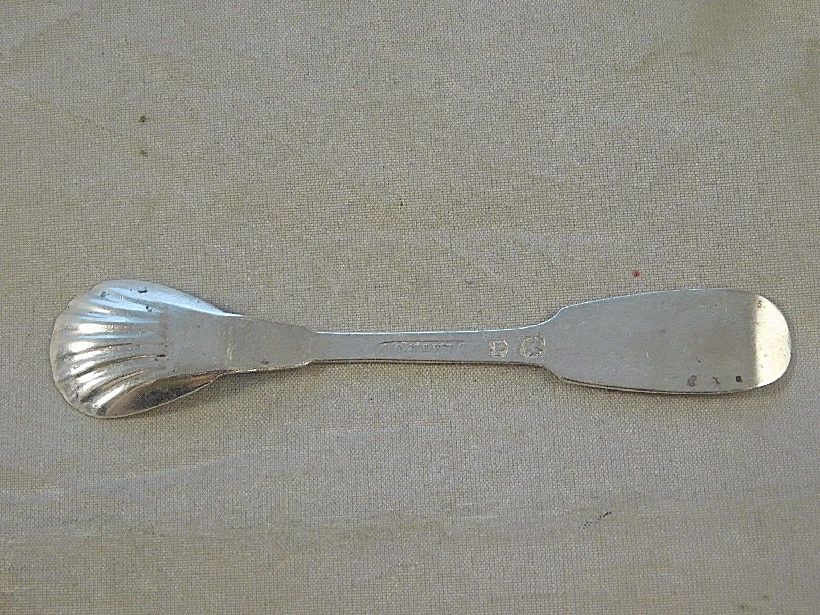 ANTIQUE S.S. NEWTON COIN SILVER MASTER SALT SPOON