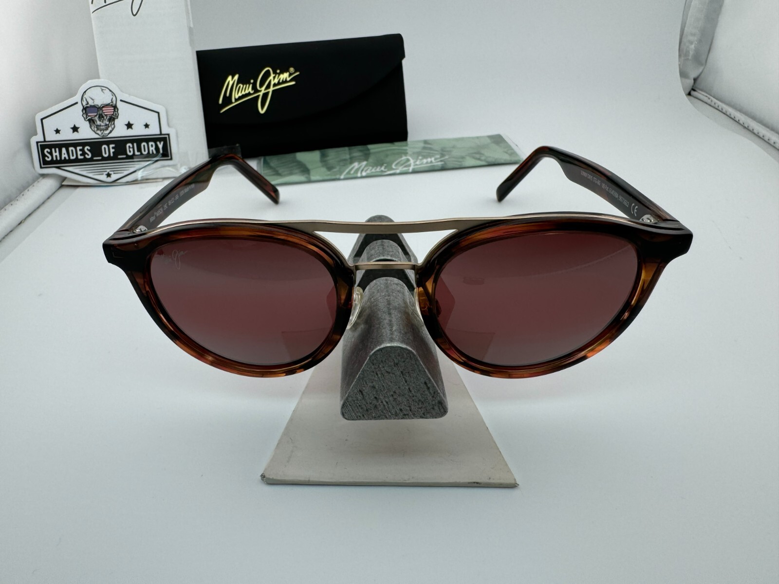 Pre-owned Maui Jim Sunny Days Mj 529-19c Espresso Smoke Maui Rose Red Polarized Sunglasses In Pink