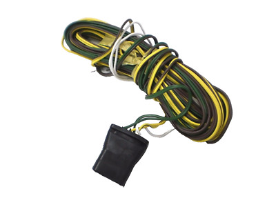 25' split Wire Harness With 4 Way Trailer Plug Camper Boat wishbone 4 flat plug