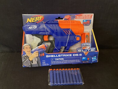 NEW Open Box Hasbro Nerf N-Strike Elite Shellstrike DS-6 Dart Toy Blaster Gun