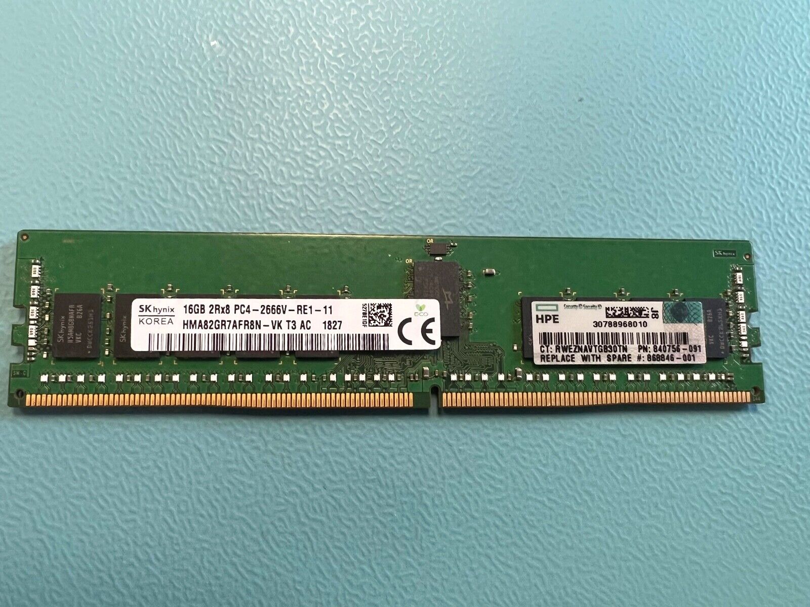 HP 840756-091 16GB DDR4 PC4-2666V RDIMM HPE:868846-001 HP 840756-091 16GB DDR4 PC4-2666V RDIMM HPE:868846-001