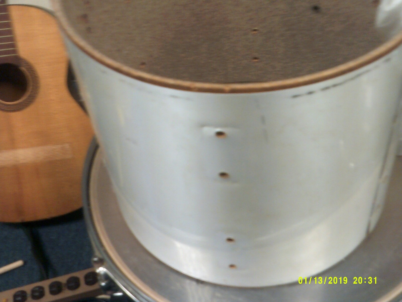 gretsch Blackhawk  12 dia by   deep  Tom drum  shell white 70's