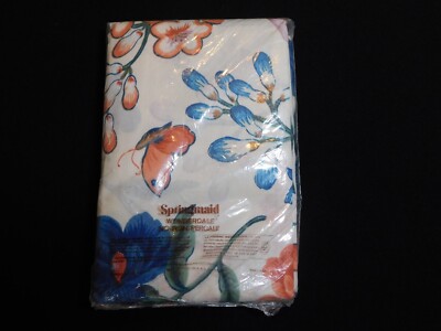 VTG SPRINGMAID WONDERCALE PILLOWCASE (2) STANDARD FLORAL BUTTERFLIES FLOWERS USA