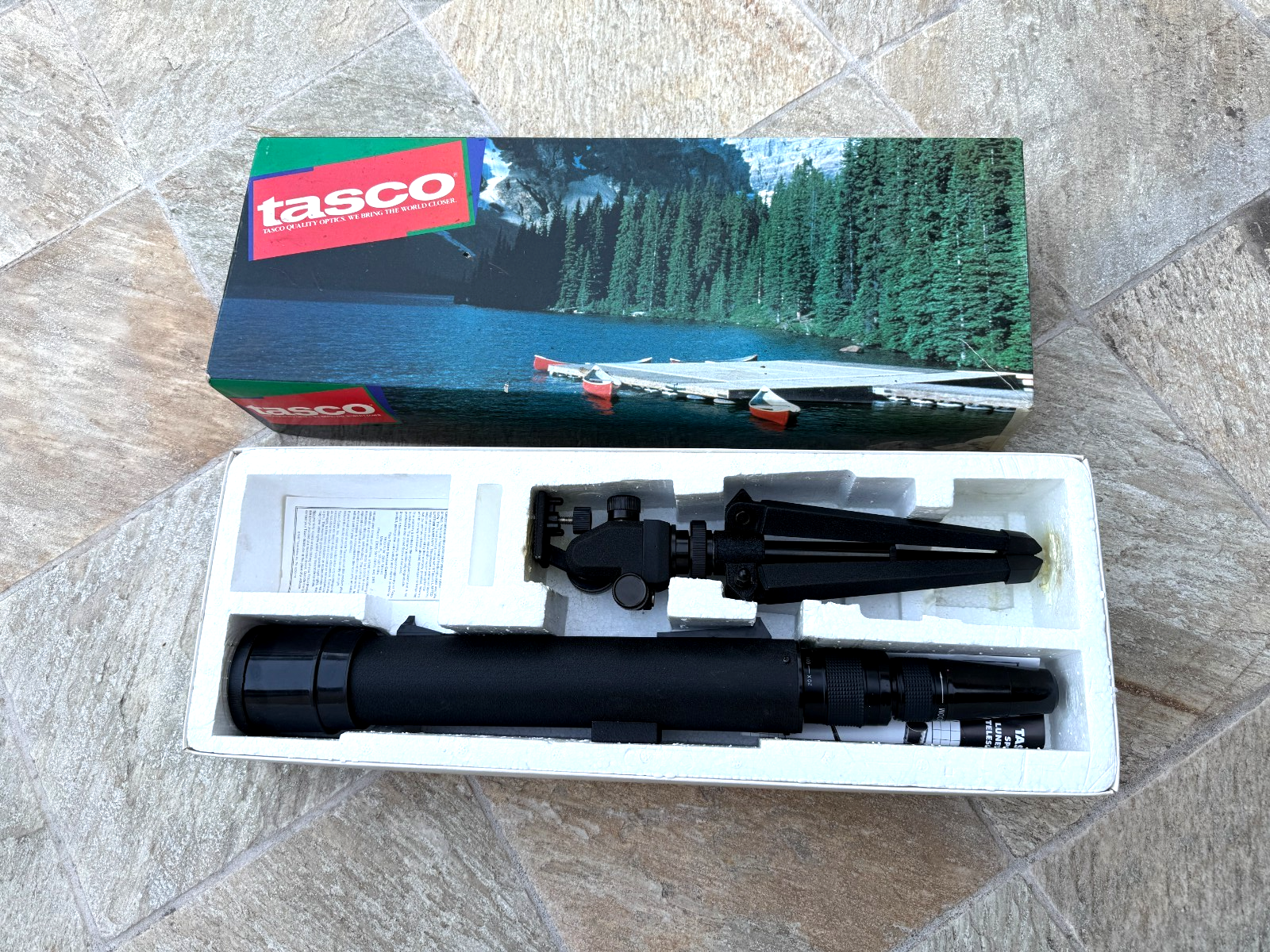 80s VINTAGE TASCO SPOTTING SCOPE 22EB ZOOM 20x-60x 60mm POWER IN
