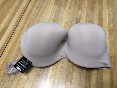 NWT Rene Rofe Sz 36D Beige Convertible Underwire Multi-way Push Up Padded Bra