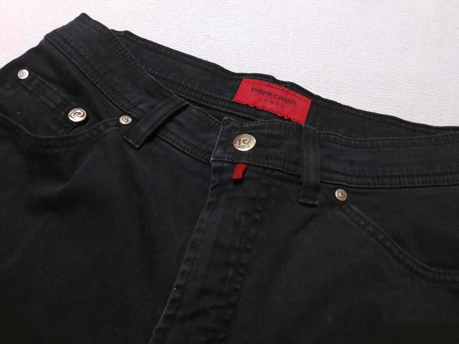 Mens Pierre Cardin Web Belted Denim Jeans Straight Leg