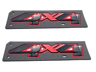 2pcs Custom 4x4 Decals 3D Emblem for Chevy Silverado Sierra Bed  New Redline