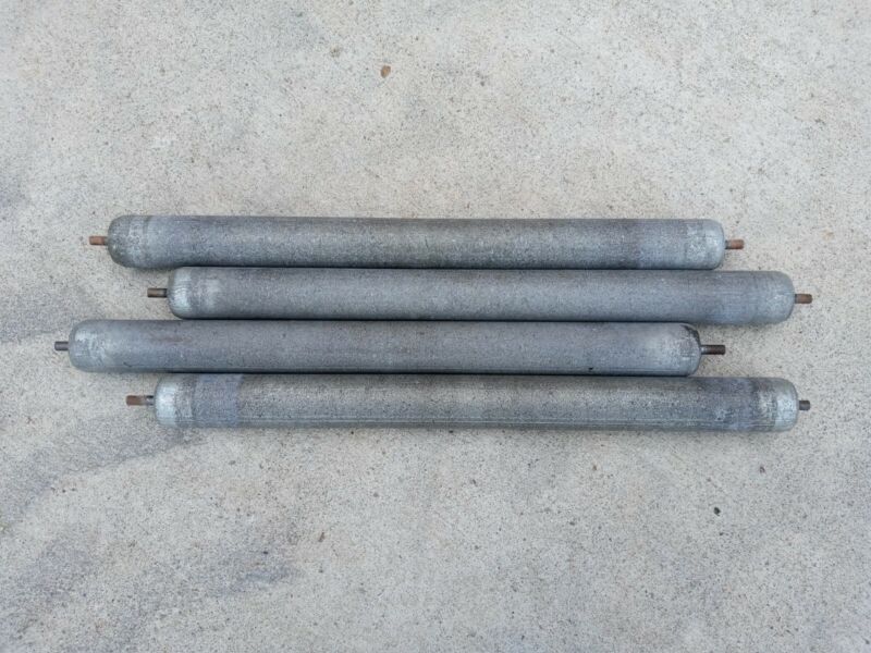 4 Conveyor Rollers, 1.375", 1-3/8, 35mm Diameter Steel, 16" Between Frame