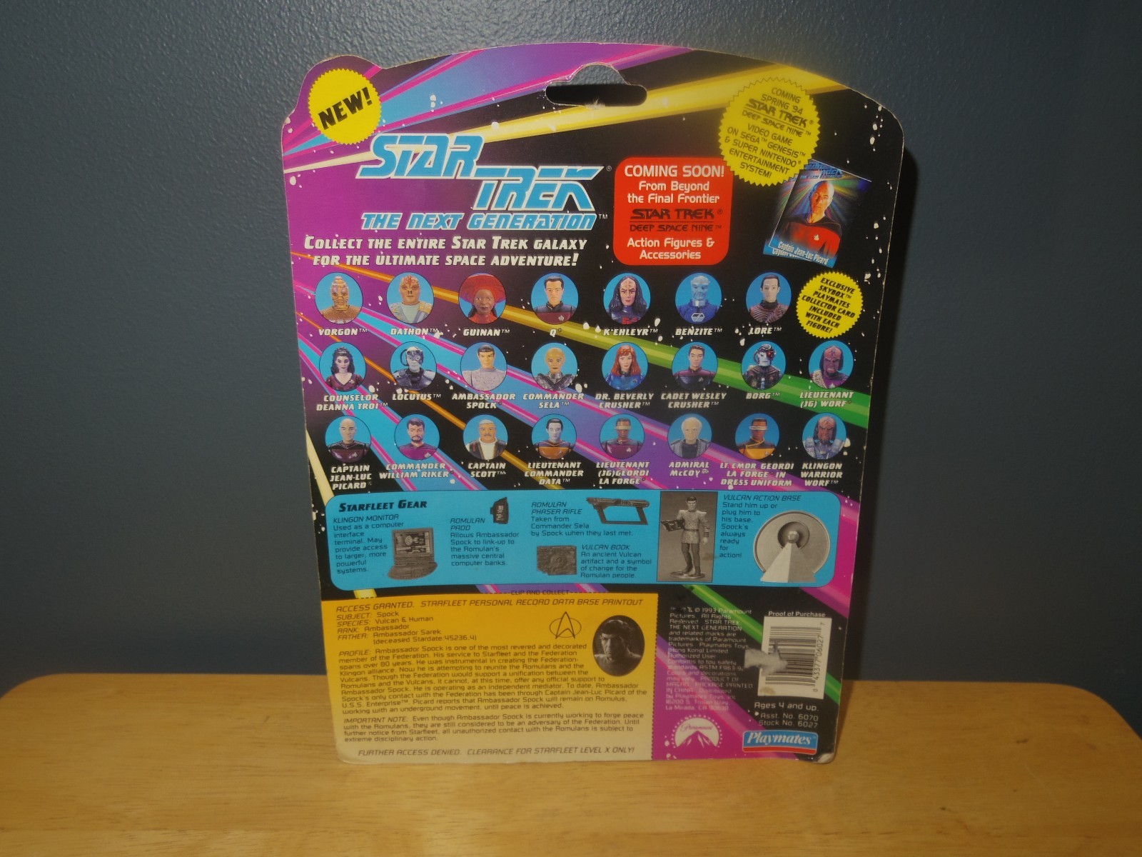 1993 Playmates Star Trek Next Generation Ambassador Spock Collectible Toy - New