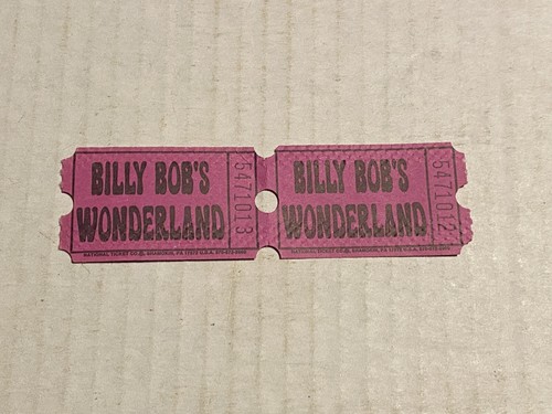 Lot Of 2 Older Purple Billy Bob’s Wonderland Tickets Rock-afire / ShowBiz Pizza