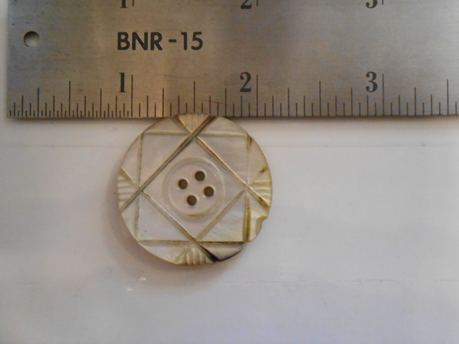 Abolone Shell Buttons (2) Carved, 4 hole buttons!!! Beautifully carved!!!