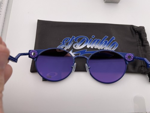 Pre-owned Oakley Deadbolt Fabio Quartararo Matte Navy Prizm Violet Sunglasses Oo6046-10 B In Purple