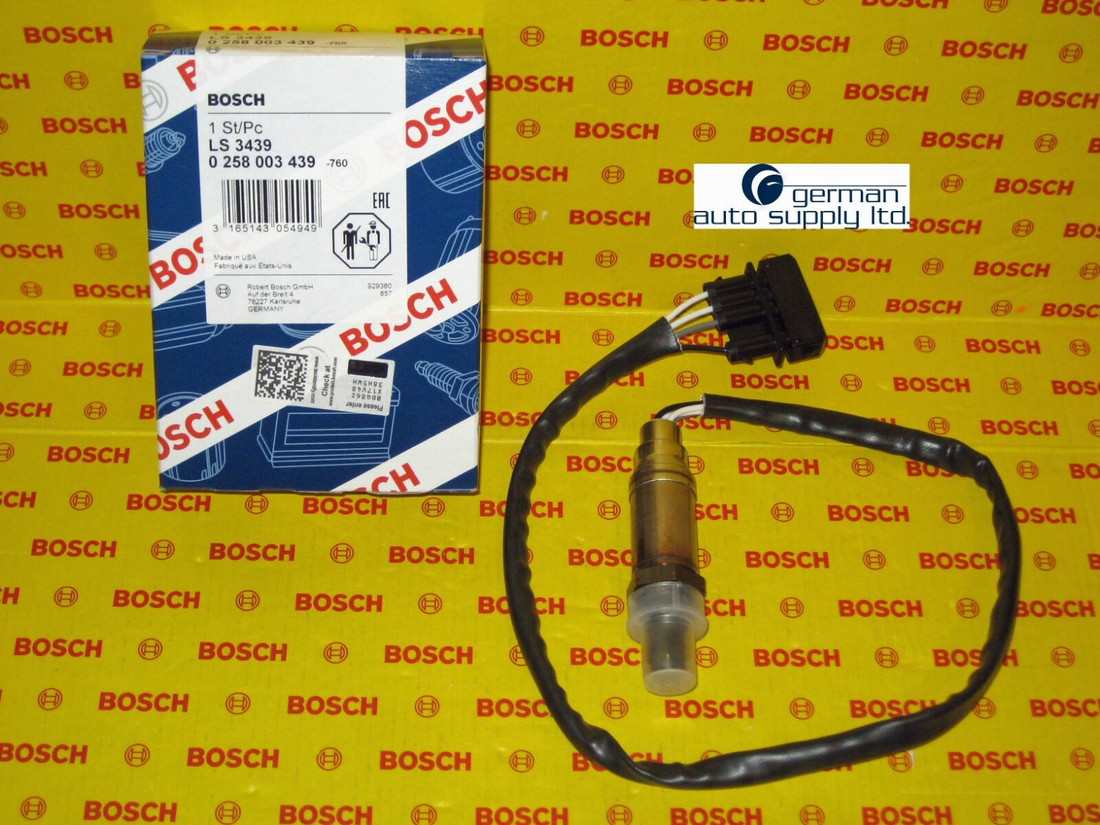 Volkswagen Oxygen Sensor - BOSCH - 0258003439, 13439 - NEW