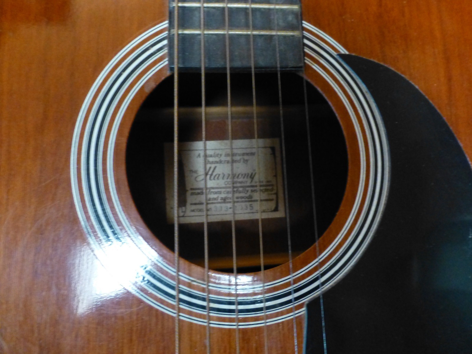 Vintage Harmony Acoustic Guitar with Case and Strings