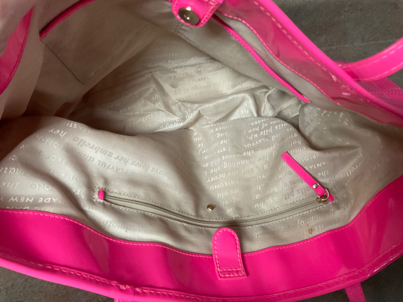 Kate Spade New York Hot Pink Patent Tote Purse (CON85)
