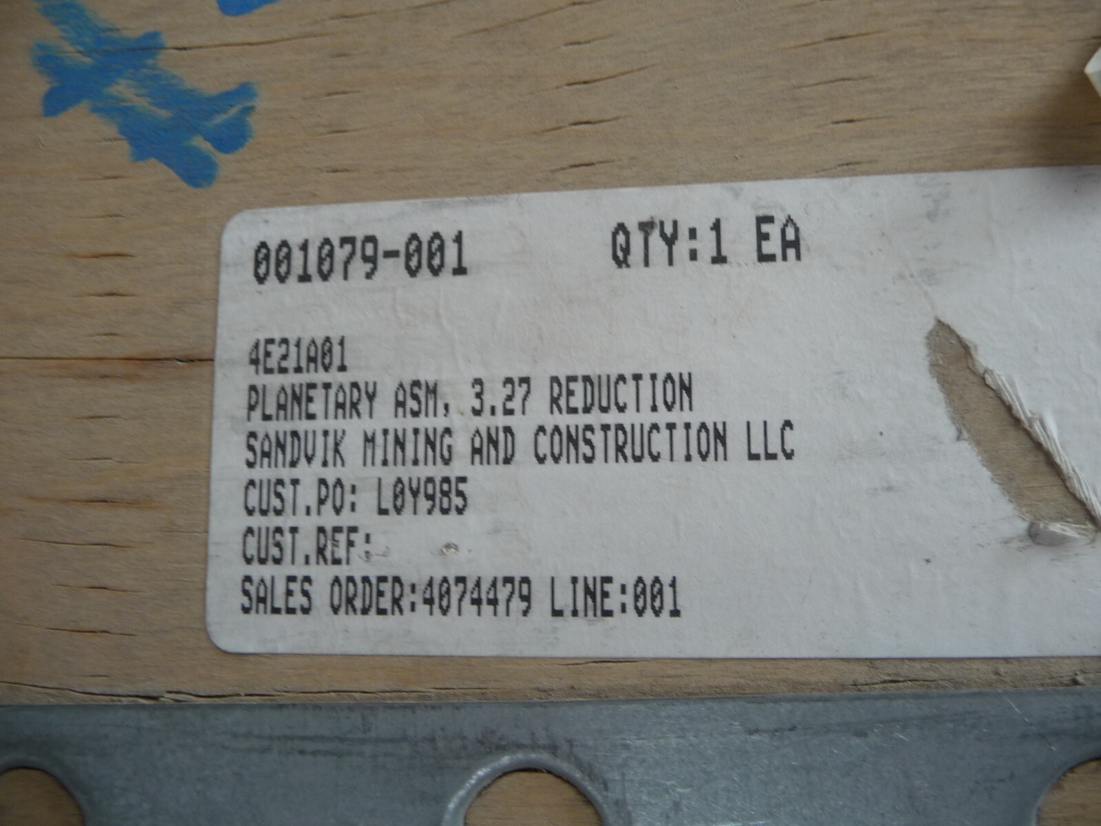 Sandvik 001079-001 Planetary Gear 3.27 Gear Reduction | eBay