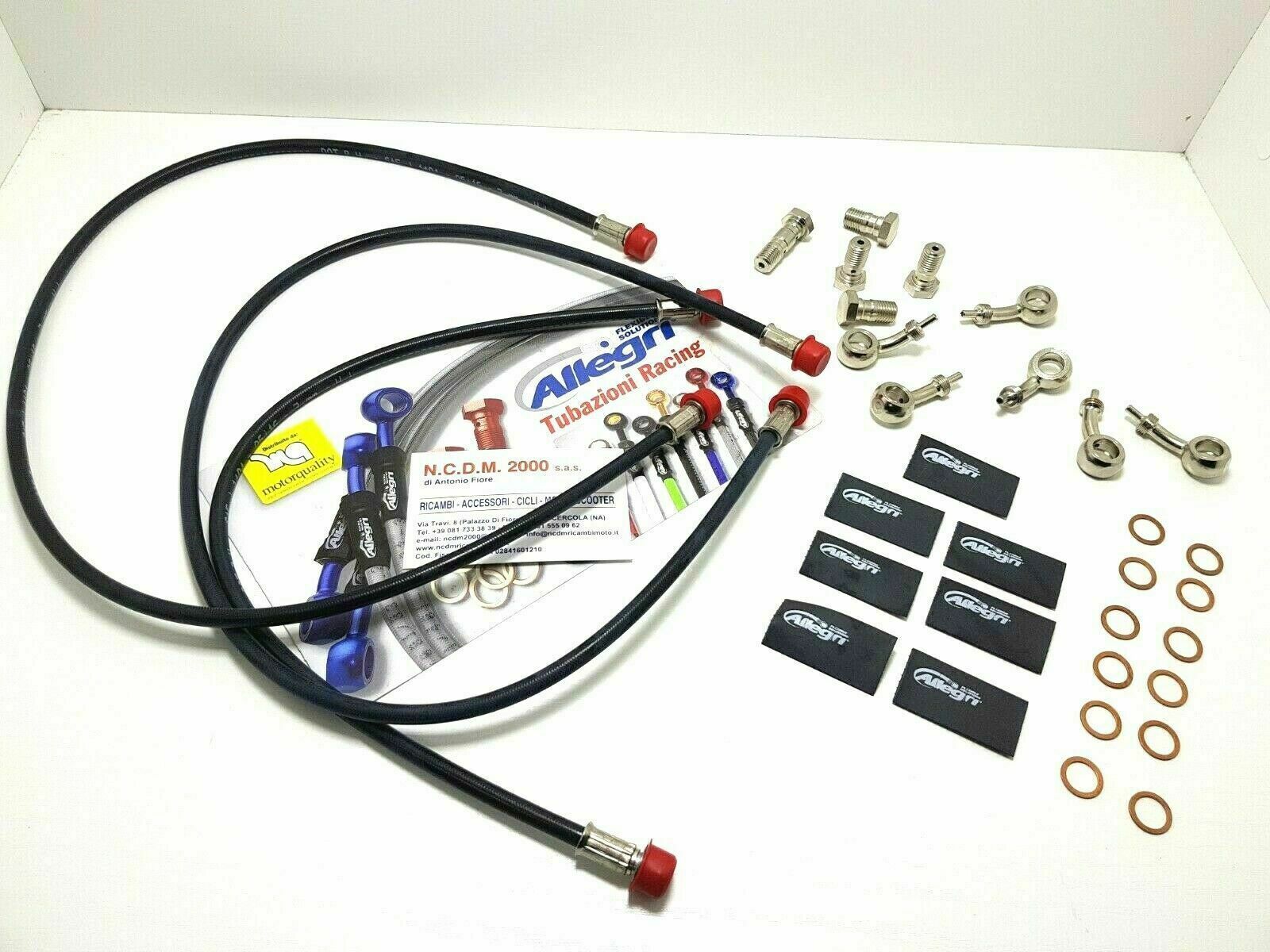 Brake Hose Kit Front and Rear Black Fittings Gray Kawasaki