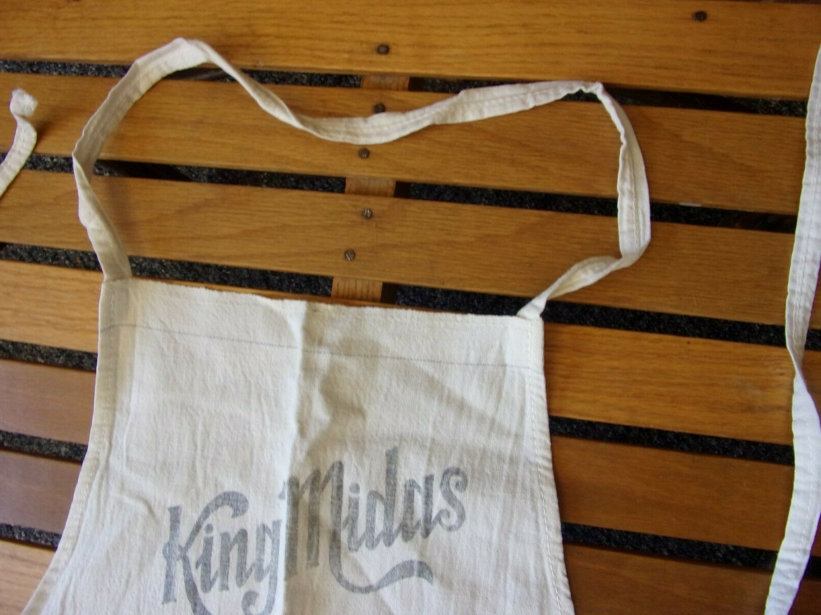 Vintage King Midas Flour Apron Butcher White Cotton