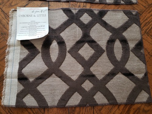 (2) OSBORNE & LITTLE Fabric Remnants - DU BARRY 04 - CUT VELVET - ITALY  - $360