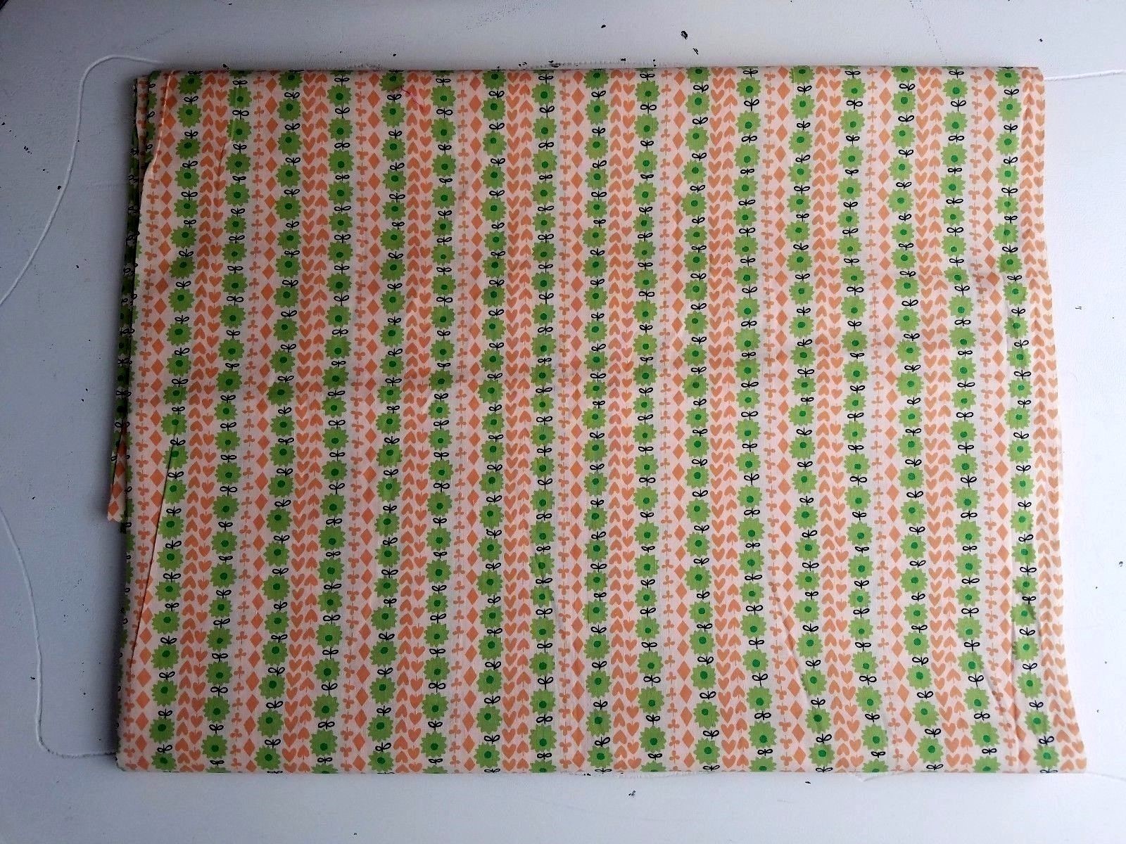 NOS Vintage 1940's GREEN DAISY Feedsack Era Cotton FABRIC ~ 36