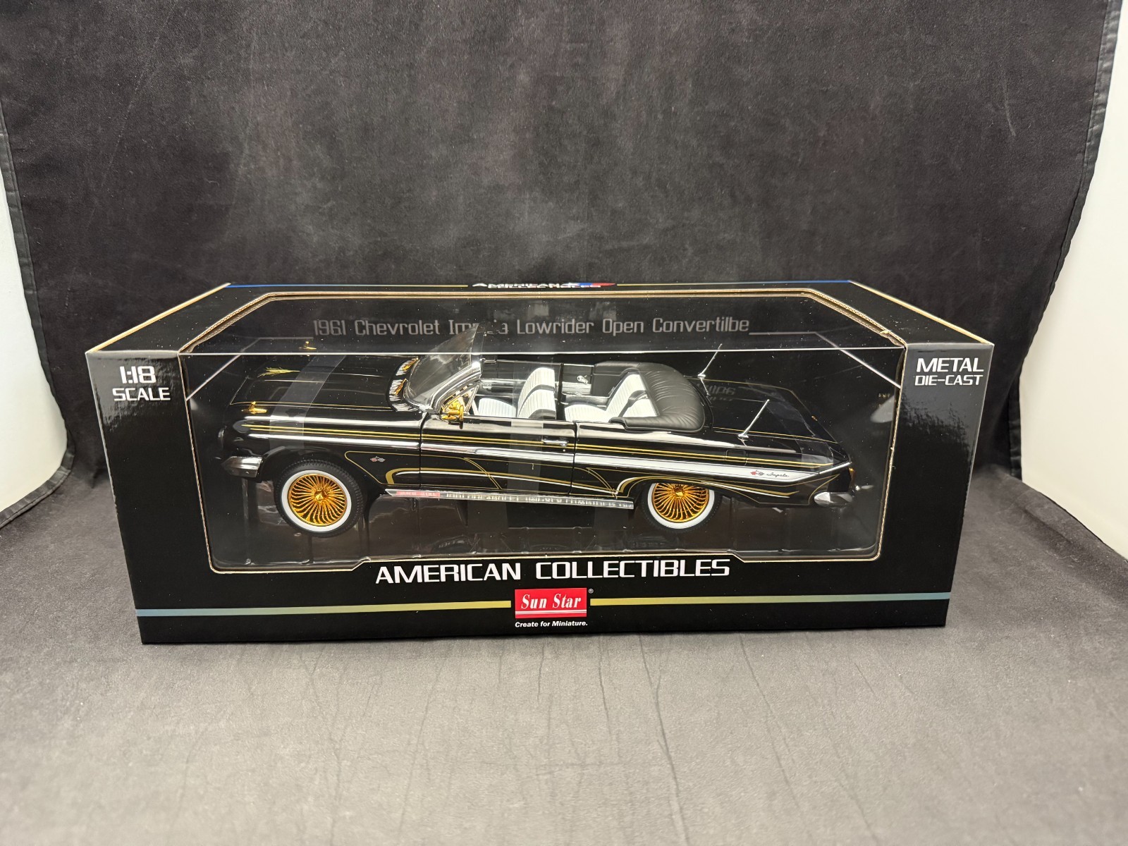 1/18 ミニカー CHEVROLET IMPALA 1961 1961 Chevrolet Impala Open Convertible Lowrider - Purple