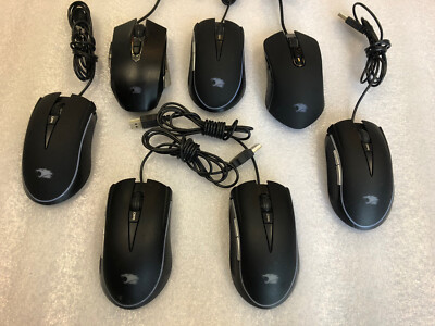 LOT of 7X **WORKING **Zeus E2 -Gaming Mouse - Wired USB Black