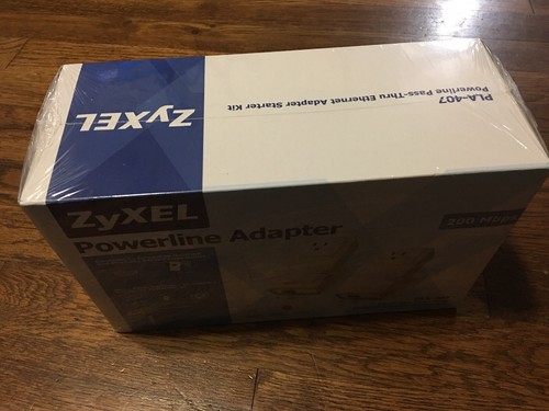 ZyXel Two Powerline Adapters 200 Mbps, PLA-407 New Sealed