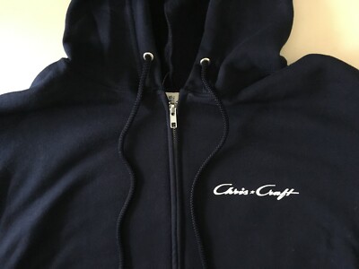 Chris Craft Boats Screen Printed Full-Zip Heavy Hooded Sweatshirt Black 