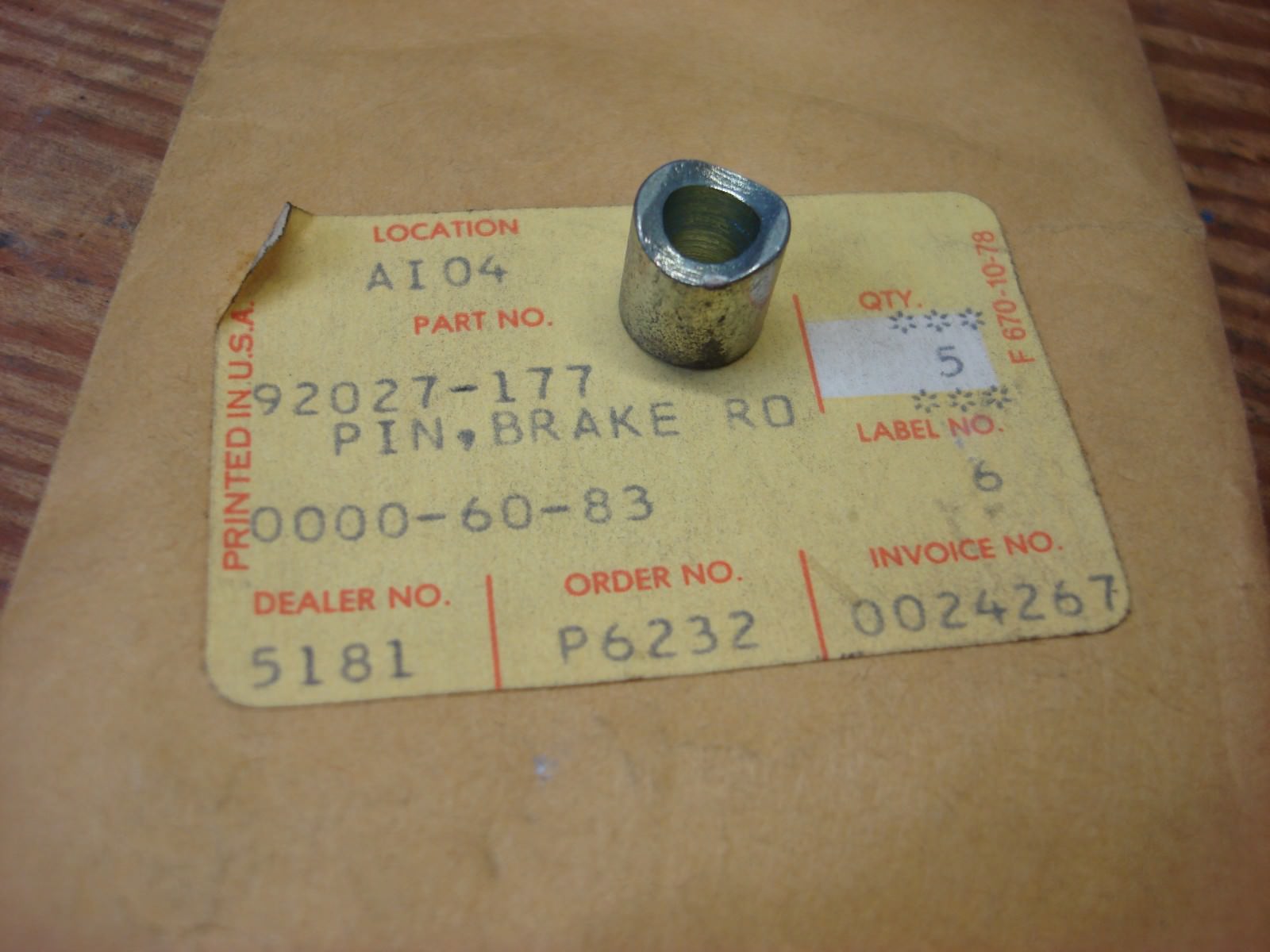 KAWASAKI NOS OEM BRAKE ROD PIN Z1 1973-1975 KZ 900 1976 1977