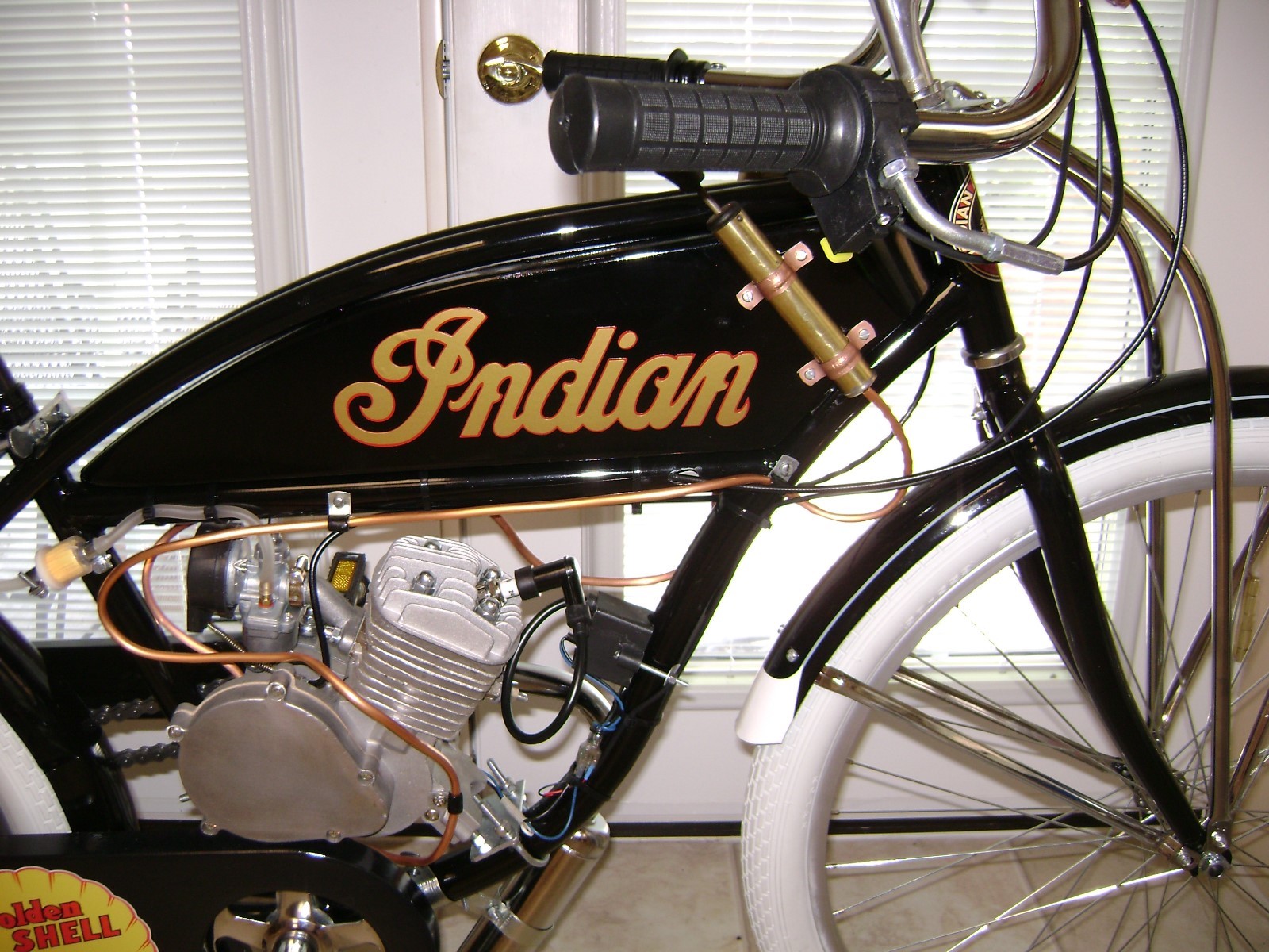 Replica 1900'S INDIAN SHELL GAS STATION BOARD TRACK RACER DELIVERY CYCLE/BIKE