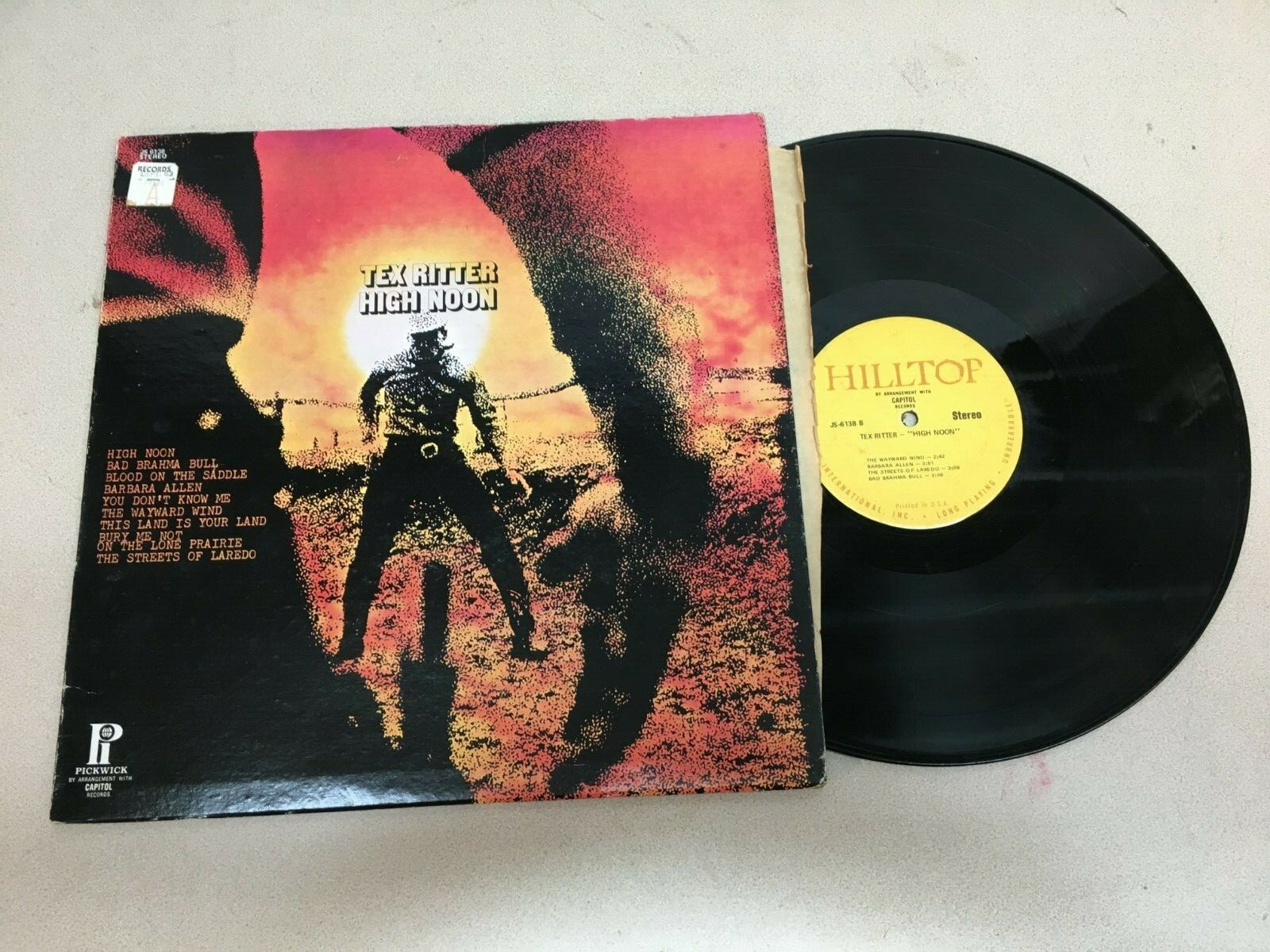 Tex Ritter High Noon Record lp VG + Free Shipping | eBay