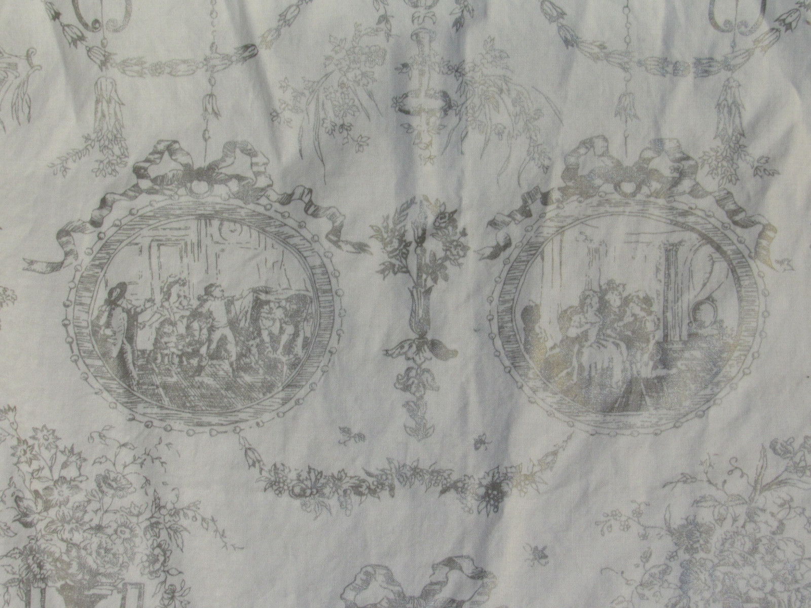 5+ Yards Lee Behren Exclusive Handprint MARRIAGE OF FIGARO Toile Fabric Material