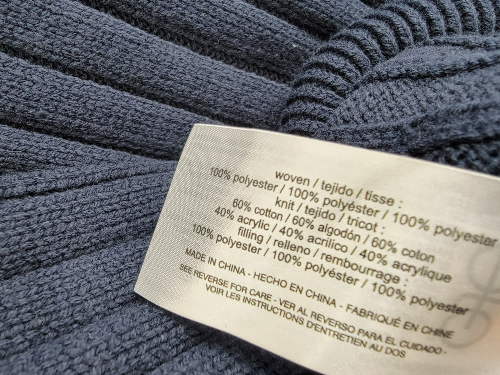 BASS OUTDOOR Mixed Media Zip-Front Hooded Sweater Jacket Men's M Navy Blaze L/S - Picture 15 of 17