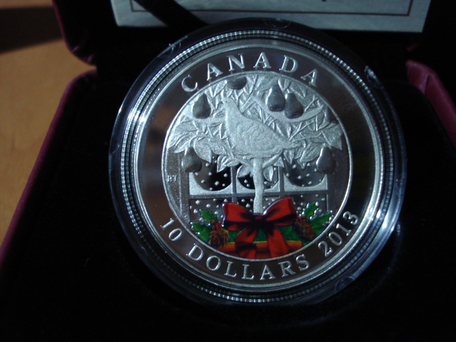 2013 A Partridge in a Pear Tree  Proof $10 Silver Coin  .9999 Fine Winter Scene