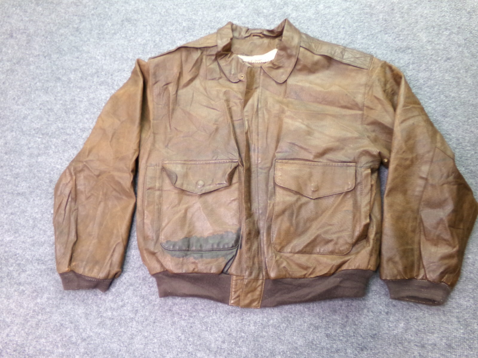 Vintage Comint Mens Leather Jacket Brown Small Classic