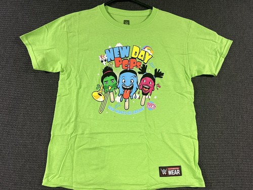 WWE New Day Pops T Shirt Youth Medium Green Big E Kofi
