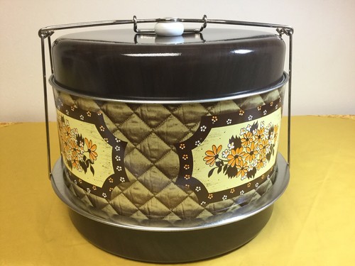 Vintage Metal Triple Decker Food Cake Carrier J L Clark