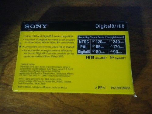 Sony Hi8 Digital 8 Video Cassette Tape Brand New Sealed