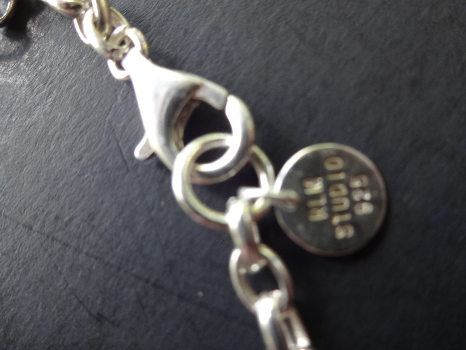 Vintage Necklace Sterling Silver Brass Copper Teardrop Dangles