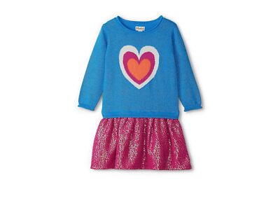 Платье-свитер Hatley Kids Hearts с заниженной талией (для малышей / Маленьких деток /больших деток)