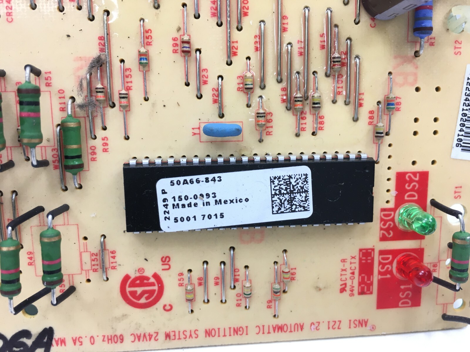 White Rodgers EMERSON 50A66-843 Furnace Control Circuit Board 150-0993 #D306A