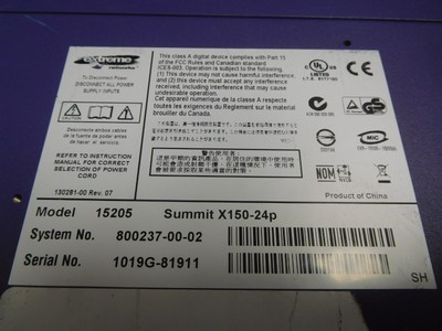 Extreme Networks Summit X150-24P 15205 24-Port Managed PoE Switch