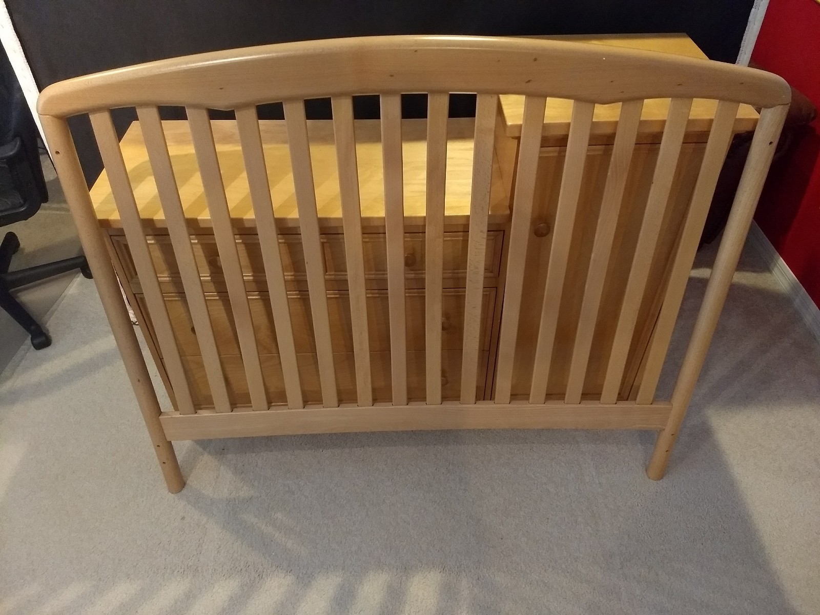 Baby Changing Table Set w storage + dresser & headboard solid woods Nice!