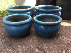 Blue green glazed garden pots | Pots & Garden Beds | Gumtree Australia