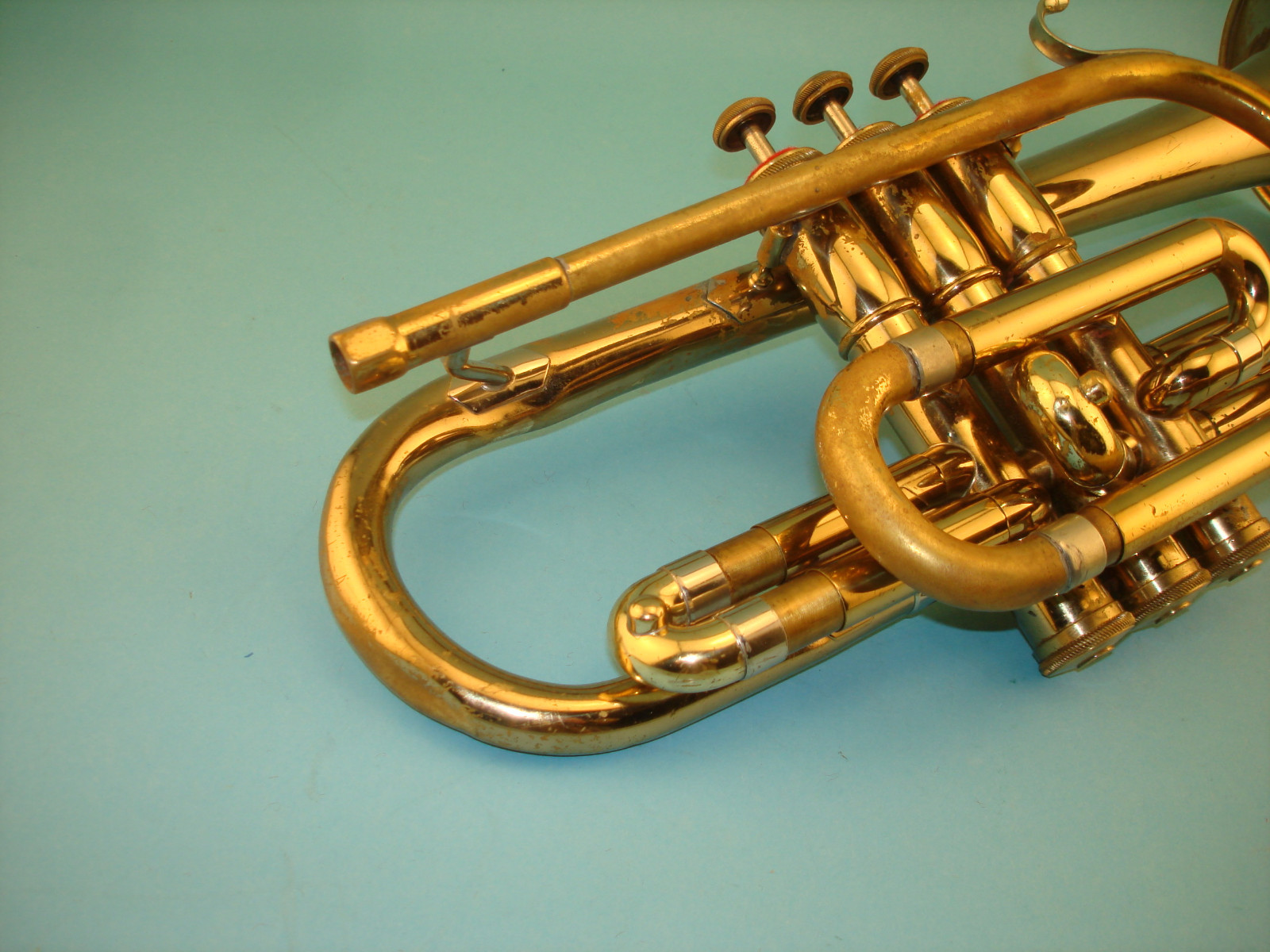 Olds Ambassador Bb Cornet with MP & Case - Plays But Needs Repairs