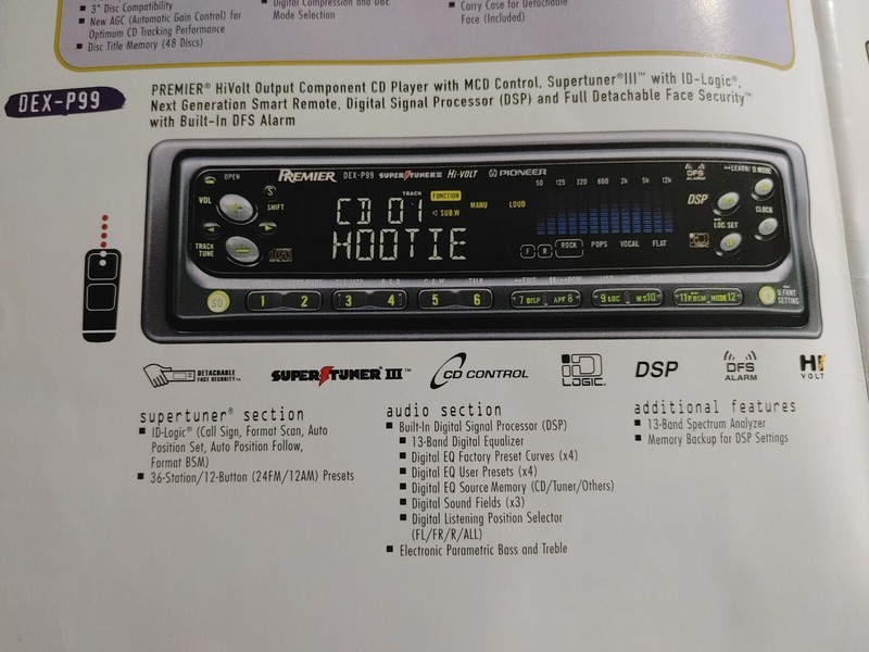 Rare Flagship Old School Dex Pioneer Premier Car Stereo Cd Eq Deq