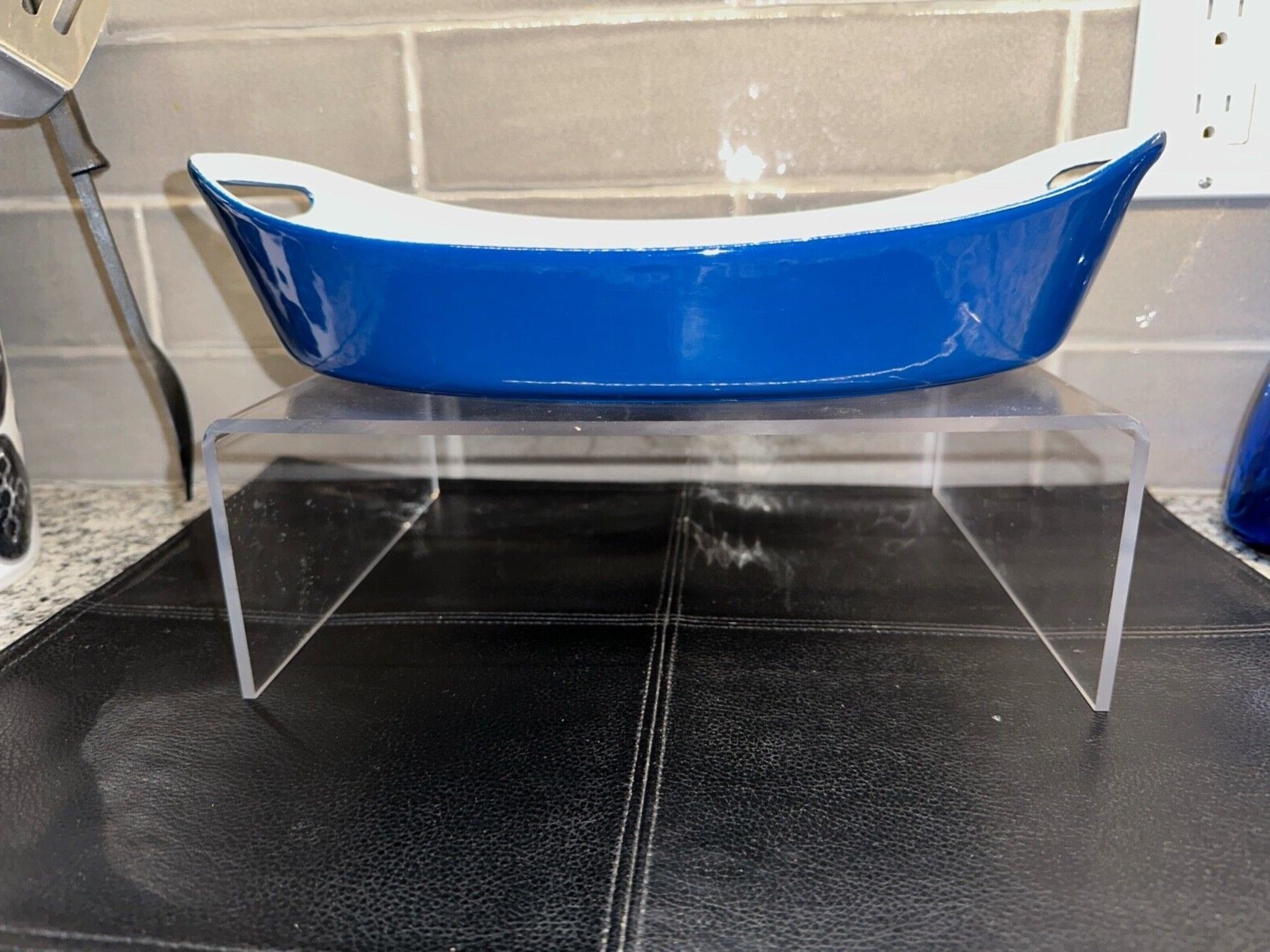 Vintage Michael Lax Copco of Denmark Blue Cast Iron Enamel Paella Pan